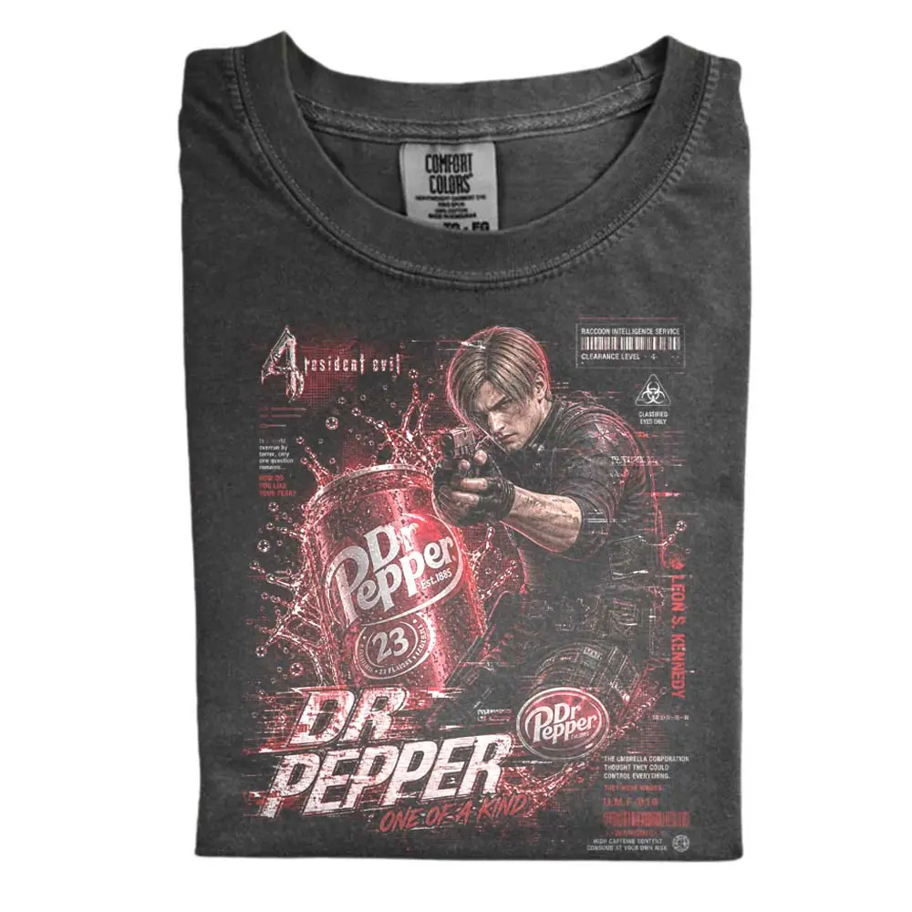 The Dr Pepper Resident Evil 4 Comfort Color Shirt, Game For Merch, Gift for Men, Gift for Women, Crew Neck T-shirt, Trending T-shirt