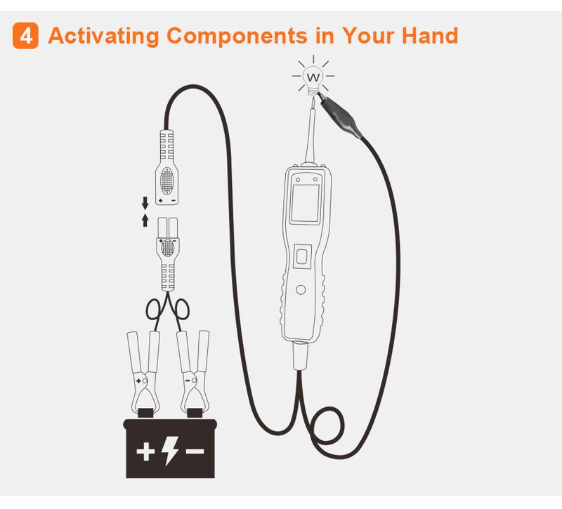 ANCEL PB100 Automotive Power Circuit Probe Tester, 12/24V Power Probe for Open/Short Circuit Testing, Continuity, Resistance, Relay & Diode Tester, 40FT Cable