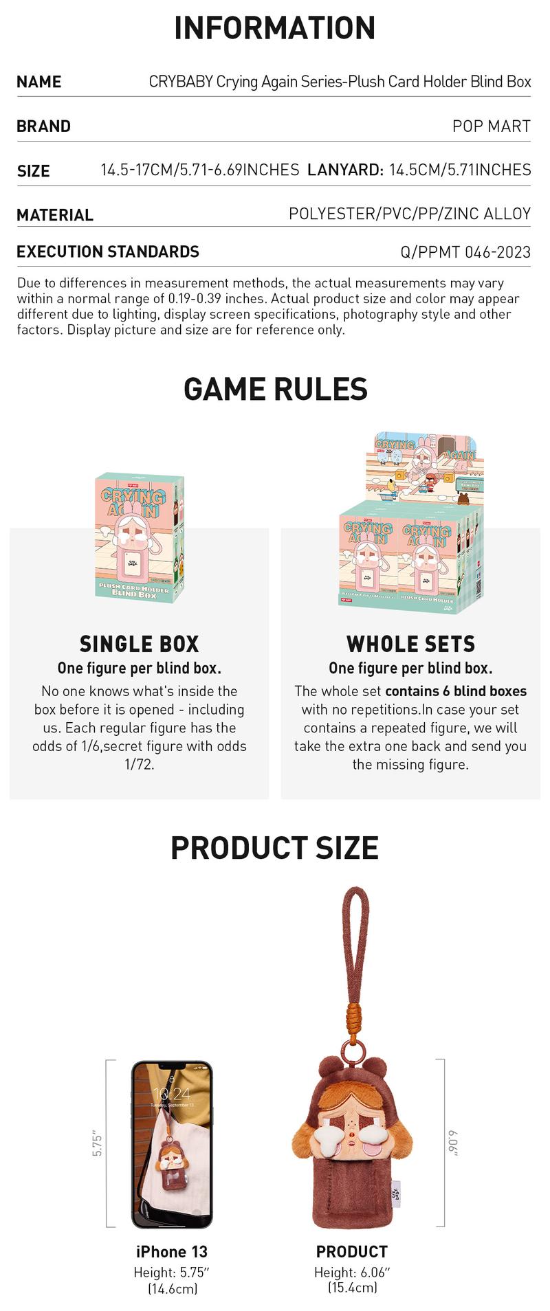 POP MART CRYBABY Crying Again Series-Card Holder Blind Box