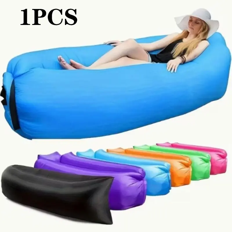 Outdoor Inflatable Sofa Air Mattress Bed Folding, Portable Foldable Single Person Camping Beach Chair, Ideal for Backyard Lake Beach Travel Camp Music Festivals, Outdoor Furniture Sofa, Outdoor Couch