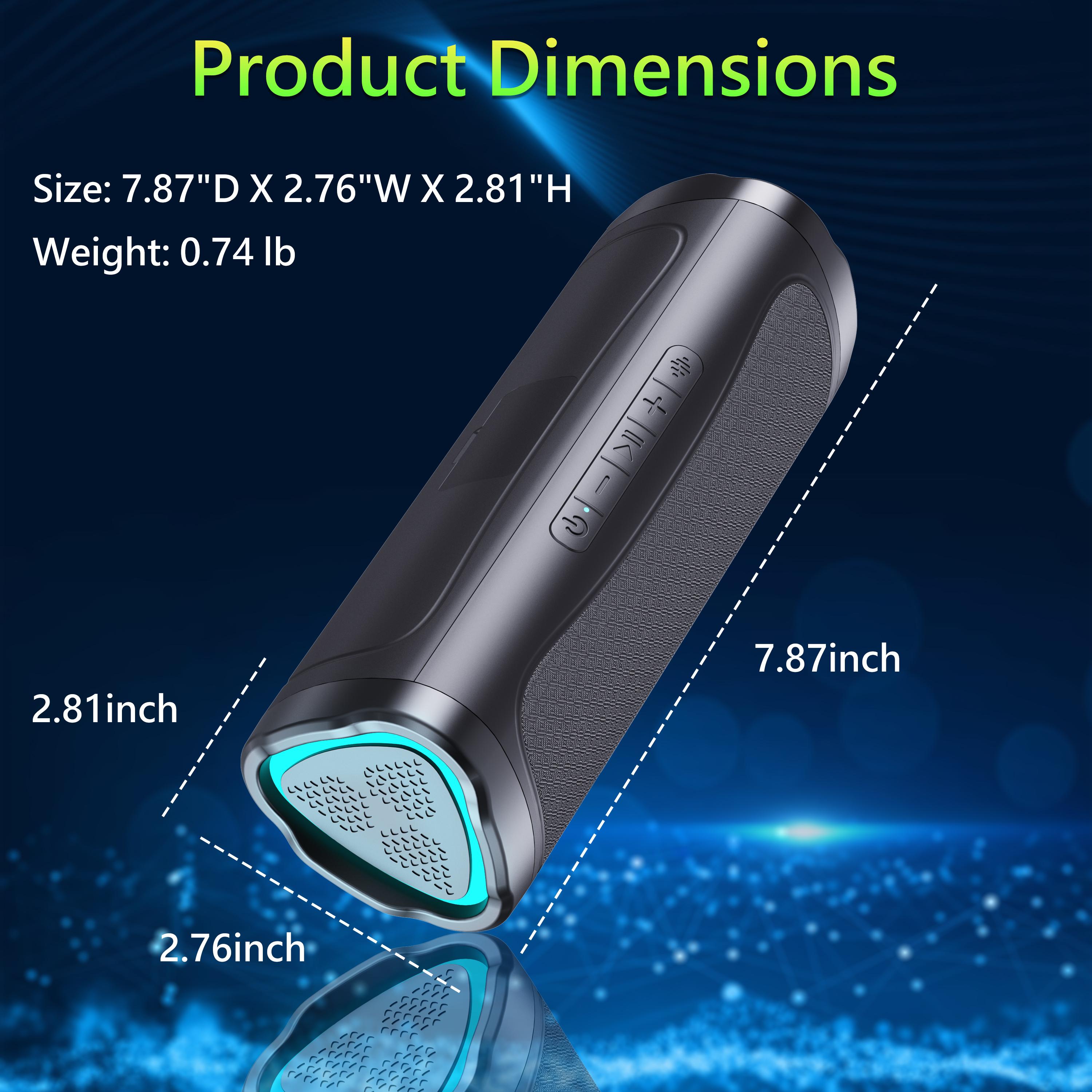 Portable Bluetooth Speaker with HD Sound BT5.3 & TWS Pairing Suitable for Home Party Outdoor Beach Ideal as Electronic Gadgets Birthday Gift