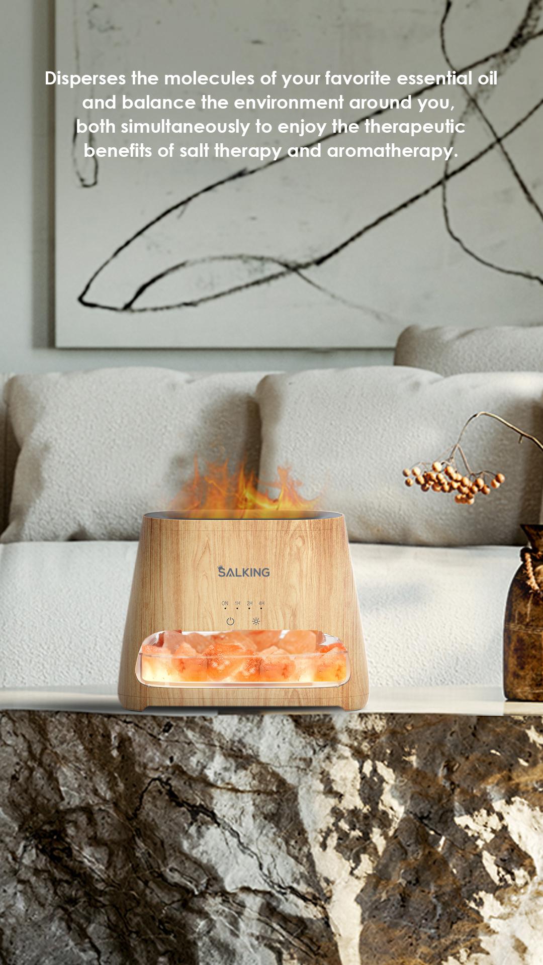 【TikTok Shop Weekly Deals】SALKING 2-in-1 Himalayan Salt Lamp Diffuser,  Himalayan Salt, Ultrasonic Essential Oil Diffuser , Schedule shutdown & Large capacity(For Bedroom/Office/Bathroom/Car)Night Lamp