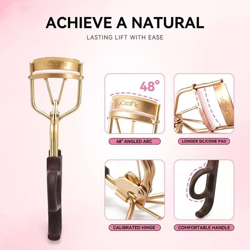 uCoolMe Silkaura Lash Curler Pro Silky Smooth Comfort Perfect Eye Contour Fit Lasting Natural Curl Luxury Metallic Design TikTokShopBlackFriday
