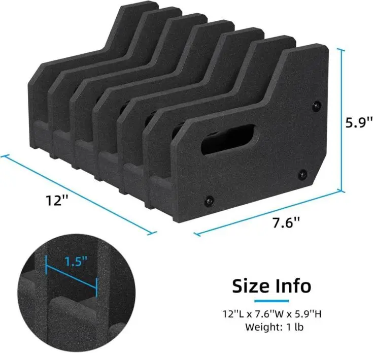 Aluminum Rod Pistol Rack Accessory for Gun Safe - Moistureproof, Scratch-Resistant Handgun Organiser with Adhesive Mount, Universal Safe Storage Tool Organizer
