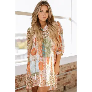 Mallory Boho Paisley Chiffon Dress