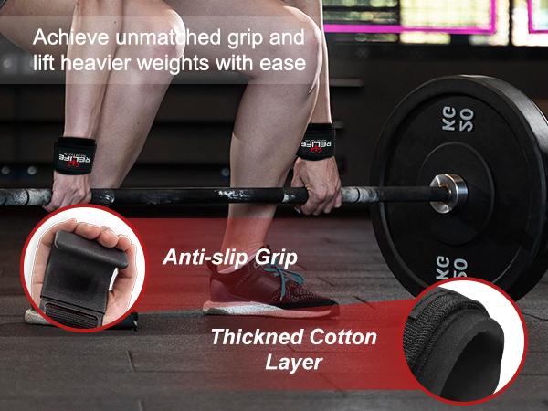 Relifesports Weight Lifting Hooks (Pair) Lifting Wrist Straps for Powerlifting,Strength Training, Deadlifts, Pull Ups, Shrugs - Gym Gloves For Men and Women SpringStatements Relifesports Weight Lifting Hooks (Pair) Lifting Wrist Straps for Powerlifting,Strength Training, Deadlifts, Pull Ups, Shrugs - Gym Gloves For Men and Women SpringStatements
