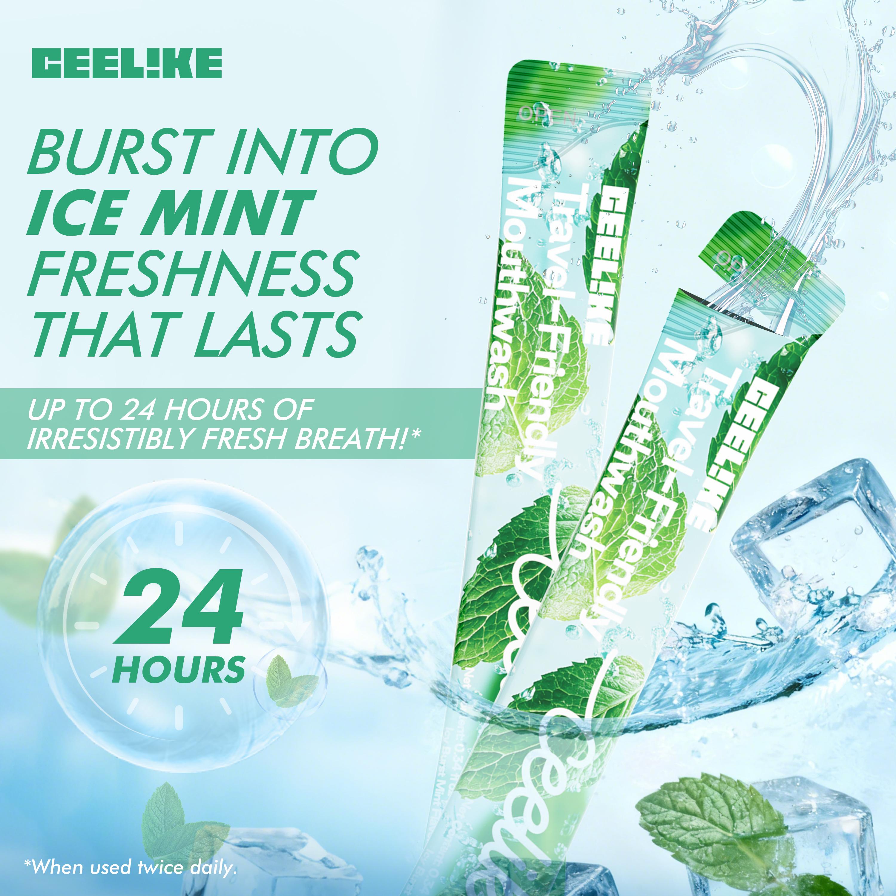 CEELIKE Travel-Friendly Mouthwash (Ice Burst Mint Flavor) | Powerful Antibacterial, Long-Lasting Freshness, Natural Formula, Convenient for Travel