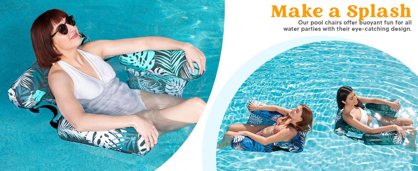 SLOOSH Inflatable Pool Floats Adult, 2 Packs / 1 Pack Floating Lounge Chairs , Blow up Pool Noodles for Adult Heavy Duty, Floating Chair for Party Summer Water Beach Lake Fun Father's Day Gifts TikTokShopSummerTurnup