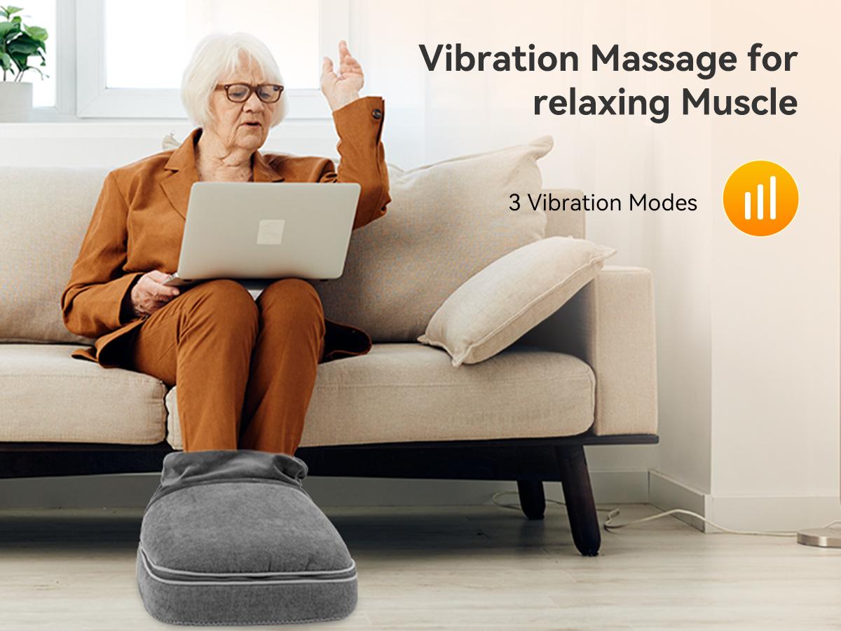 Snailax Foot Massager with Heat, Heated Foot Warmer Under Desk, Vibration Feet Massager Machine with 3 Vibrating Modes & 2 Heating Levels, Remote Control, Foot Heater Snailax Foot Massager with Heat, Heated Foot Warmer Under Desk, Vibration Feet Massager Machine with 3 Vibrating Modes & 2 Heating Levels, Remote Control, Foot Heater