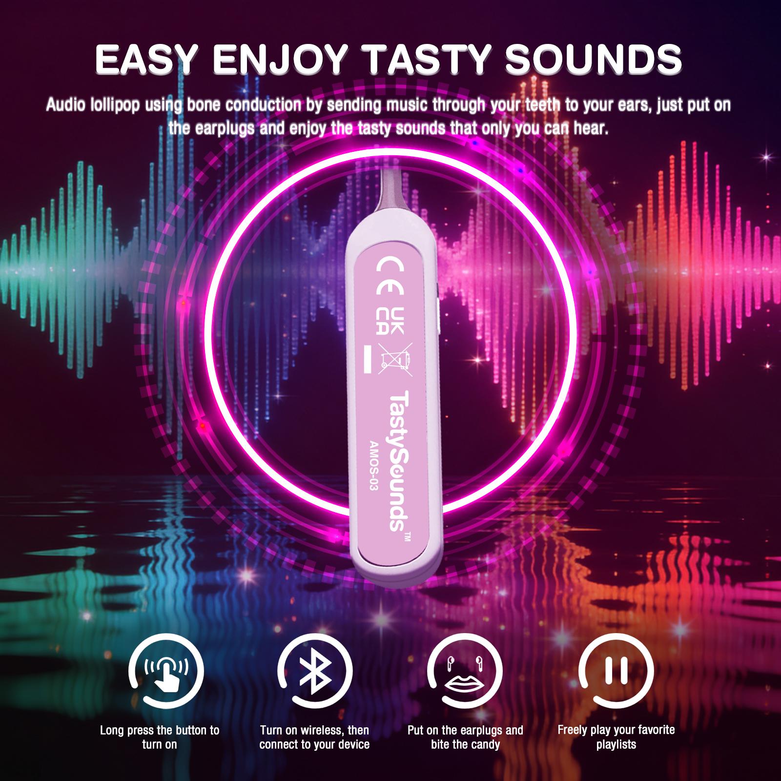 AMOS Wireless Audio Lollipop Gift Box – Bone Conduction Music Candy, Multi-Flavor Variety Pack, Rechargeable Singing Lollipop, Unique Tech Sweet for Parties & Gifts Pre-Sale AMOS Wireless Audio Lollipop Gift Box – Bone Conduction Music Candy, Multi-Flavor Variety Pack, Rechargeable Singing Lollipop, Unique Tech Sweet for Parties & Gifts Pre-Sale