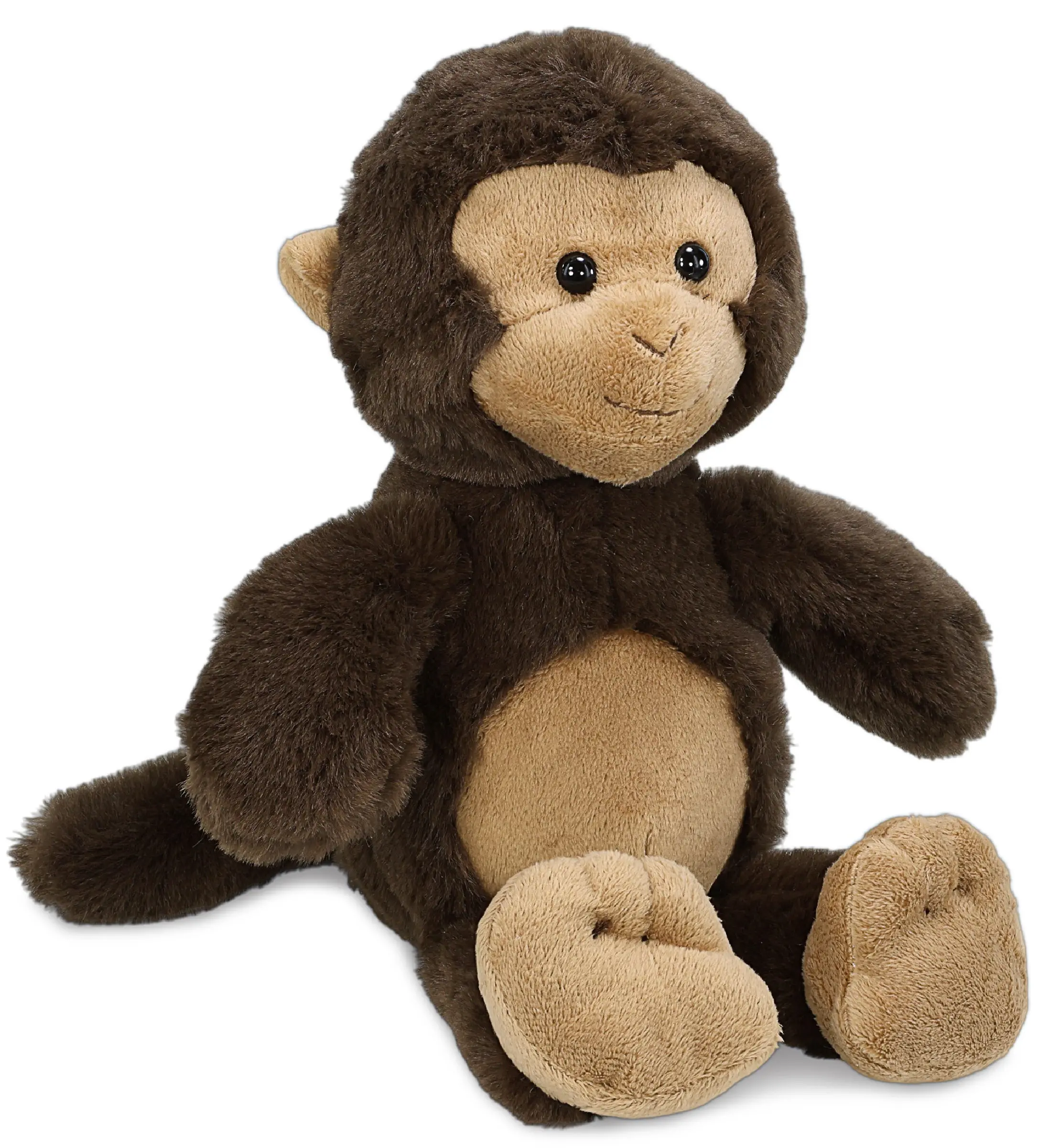 DolliBu 9" Fluffy Lifelike Toddler-Safe Monkey Plush Toy - Super Soft, Cuddly, Cute for Babies, Kids - Adorable Animal Toy Collection, Fluffy Stuffed Toys, Lifelike Stuffed Toys