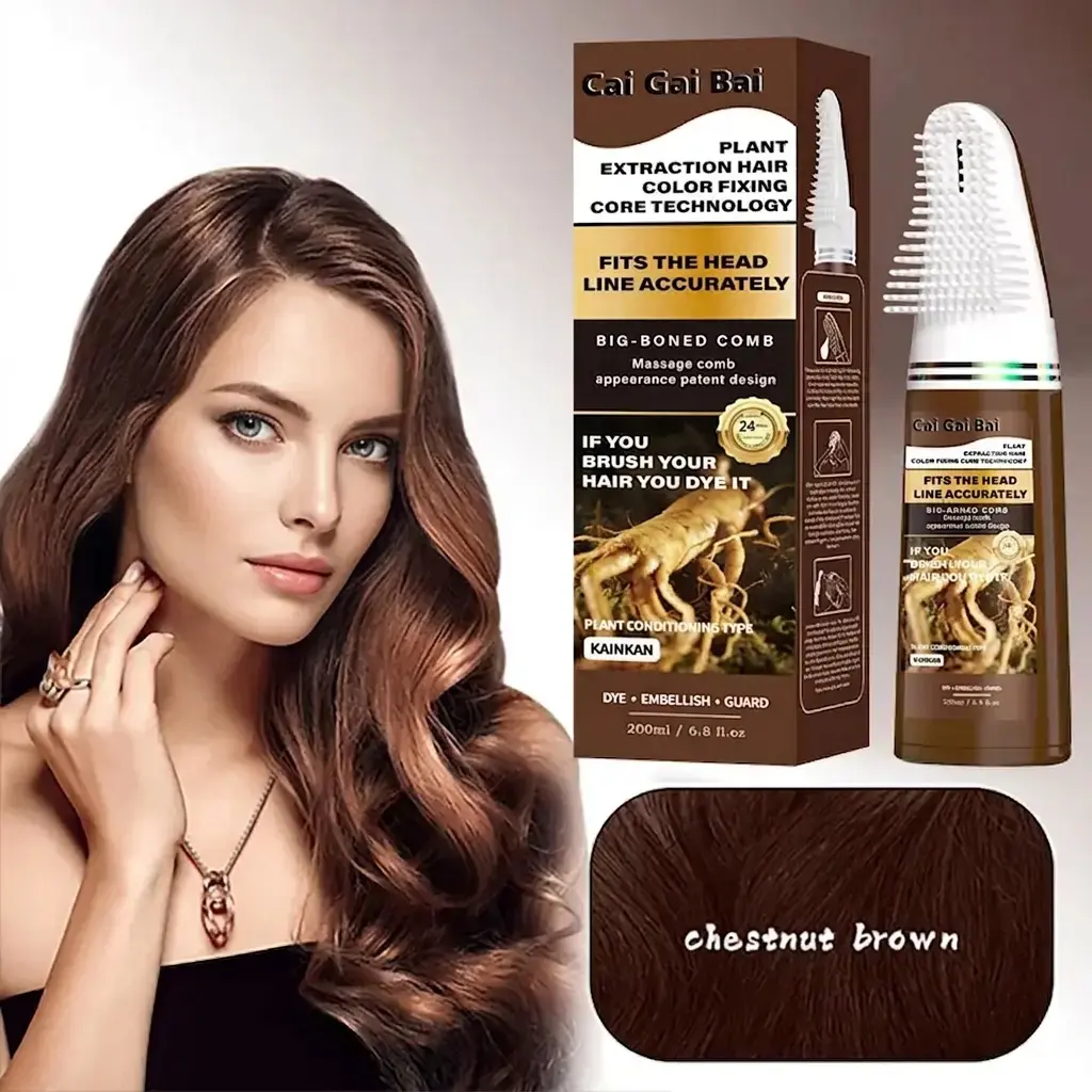 Hair Dye Home Use Dye Comb Integrated Convenient Hair Dye Cream Long-lasting Color No Color Fading Plant Essence No Damage to Hair Black, Brown, Red Mild Haircare