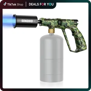 Sondiko Propane Torch Head for Cooking, BBQ, Sous Vide & Steak Searing, Adjustable Kitchen Blow Torch for Camping, Charcoal Starter & Outdoor Cooking (Propane Tank Not Included)