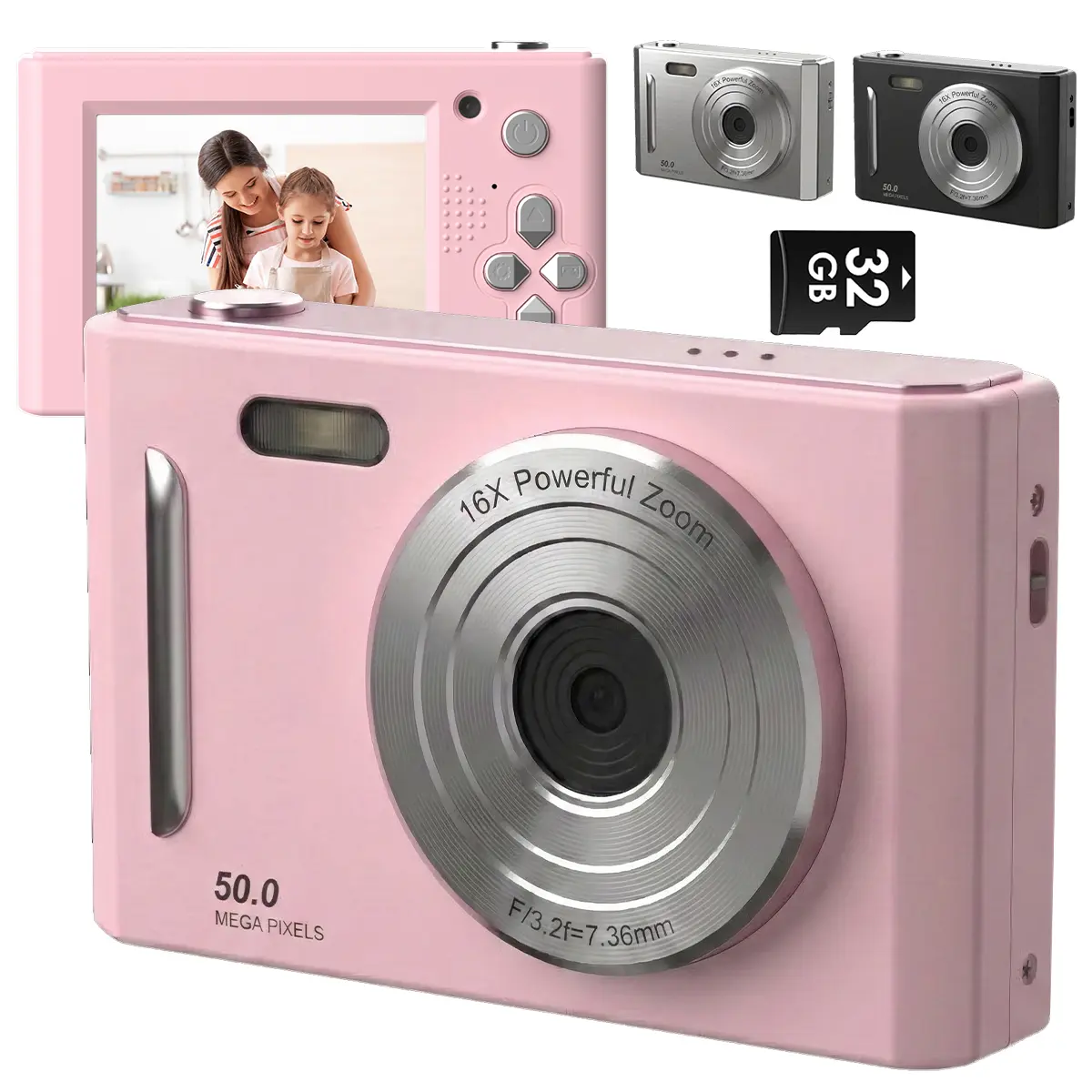 Entry Level FHD 1080P Digital Cam, Mini Portable Point-and-Shoot Camera with Filter Functions, Includes 32G SD Card, Ideal Tech Gadget Gift for Students sohochic tiktokshopbacktoschool, Compact, Digital Cameras