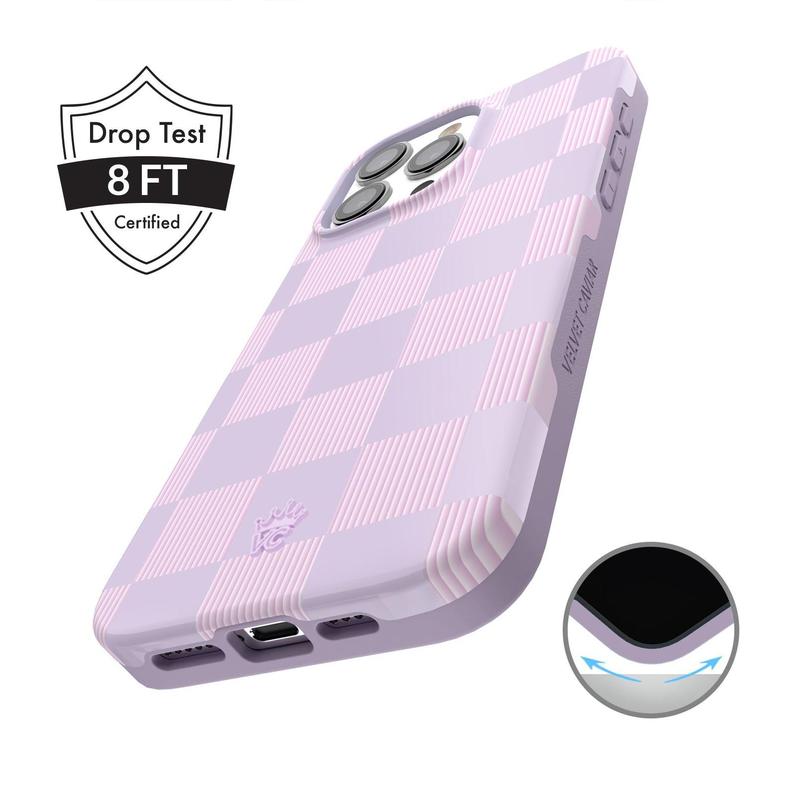 Velvet Caviar Lilac Vibe Checkered iPhone Case - Cute, Trendy & Stylish Phone Cases for iPhone - Drop-tested Cases for iPhone with Shockproof Protection