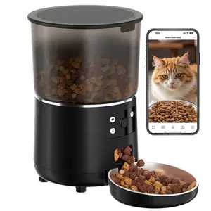 Automatic Cut Feeders with Smartphone App Control for Cats and Dogs 4L/135oz Remote Feeding System Anti-Jam Moisture-Proof WiFi Control