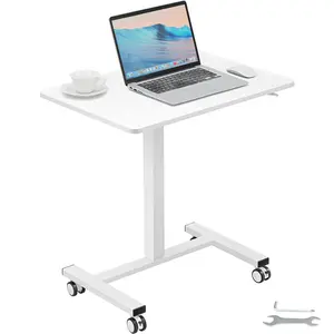 VEVOR Mobile Standing Desk,  , 28"-44" Gas-Spring Height Adjustable Sit-Stand Desk, 4 360° Swivel Wheels (2 Lockable) Portable Rolling Laptop Table Computer Cart for Home Office School, 40LBS Loading