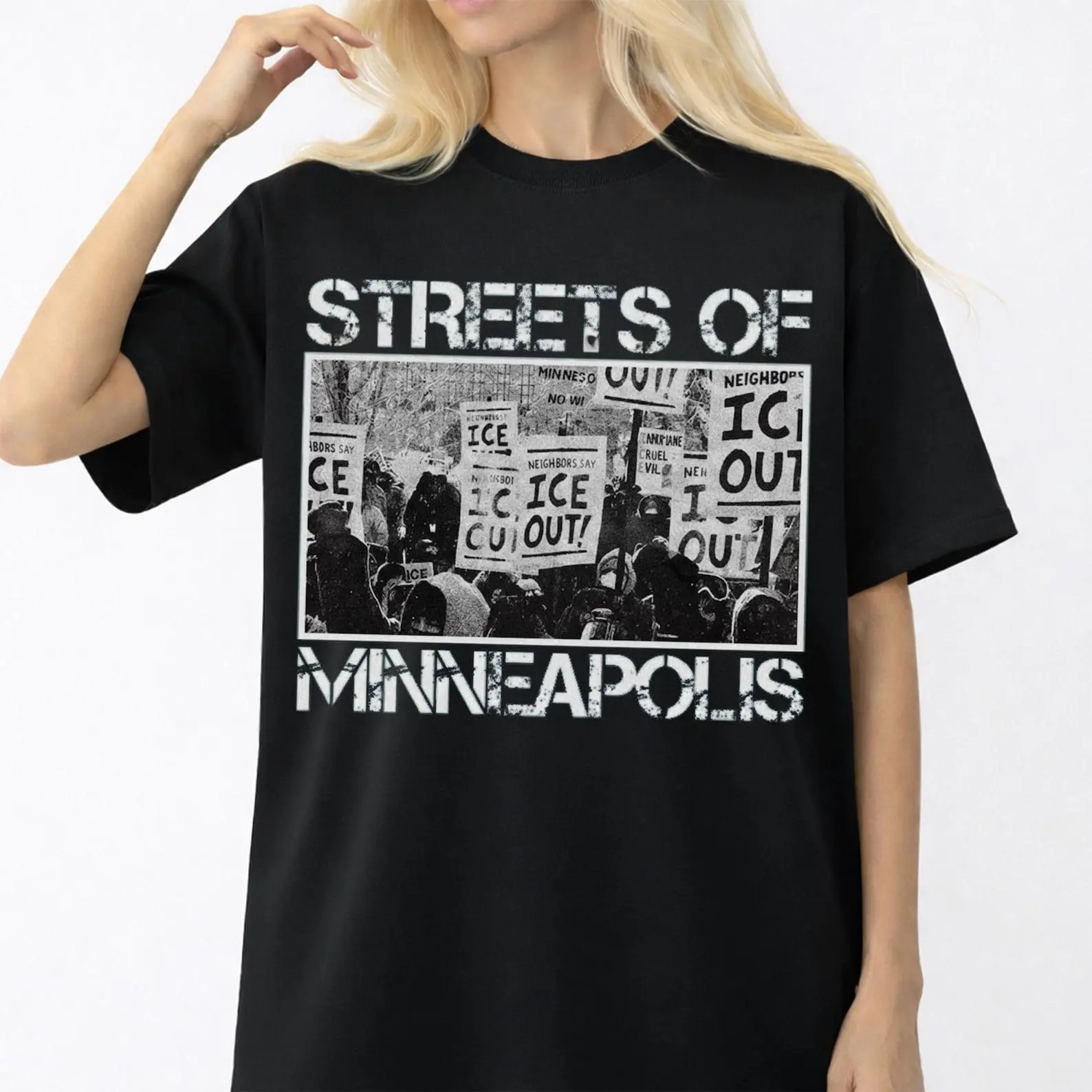 Streets Of Minneapolis Shirt, ICE Out Minneapolis Tee, Social Justice Protest Shirt, Be Good Pretti Tee, Distressed Political Sweatshirt