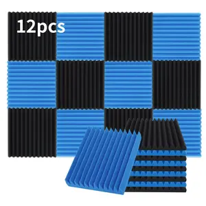 Noise Reduction Foam Panel, 12pcs/set High Density Air Sound Insulation Foam Panel, Studio Accessories for Live Broadcast Audio & Video Room Recording Room, Christmas Gifted