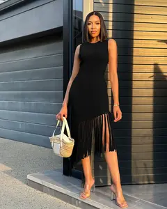 USBOUTIQUE CHIC Women‘s 2026 Spring Slim Fit Bodycon Midi Dress Cooling Silk Touch Slip Dress