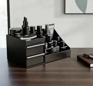 Minimalist Men’s Cologne Station | Durable Matte-Finish Bathroom Counter Organizer | Sleek All-in-One Grooming Caddy for Modern Masculine Decor home goods space-saving house