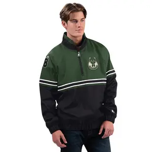 Starter Hit Run Milwaukee Bucks 1/2 Zip Pullover Jacket