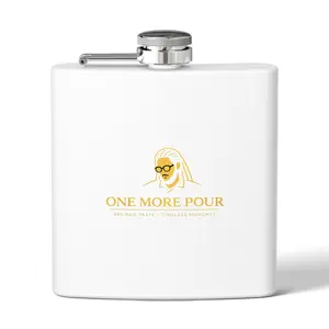 Flask - "One More Pour" Stainless Steel 6oz Hip Flask, Bartender-Inspired Gift
