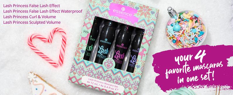 essence | Lash Princess Mascara Set | 4 Vegan & Cruelty-Free Mascaras | False Lash Effect, Waterproof, Curl & Volume, Sculpted | Holiday Gift for Beauty Lovers