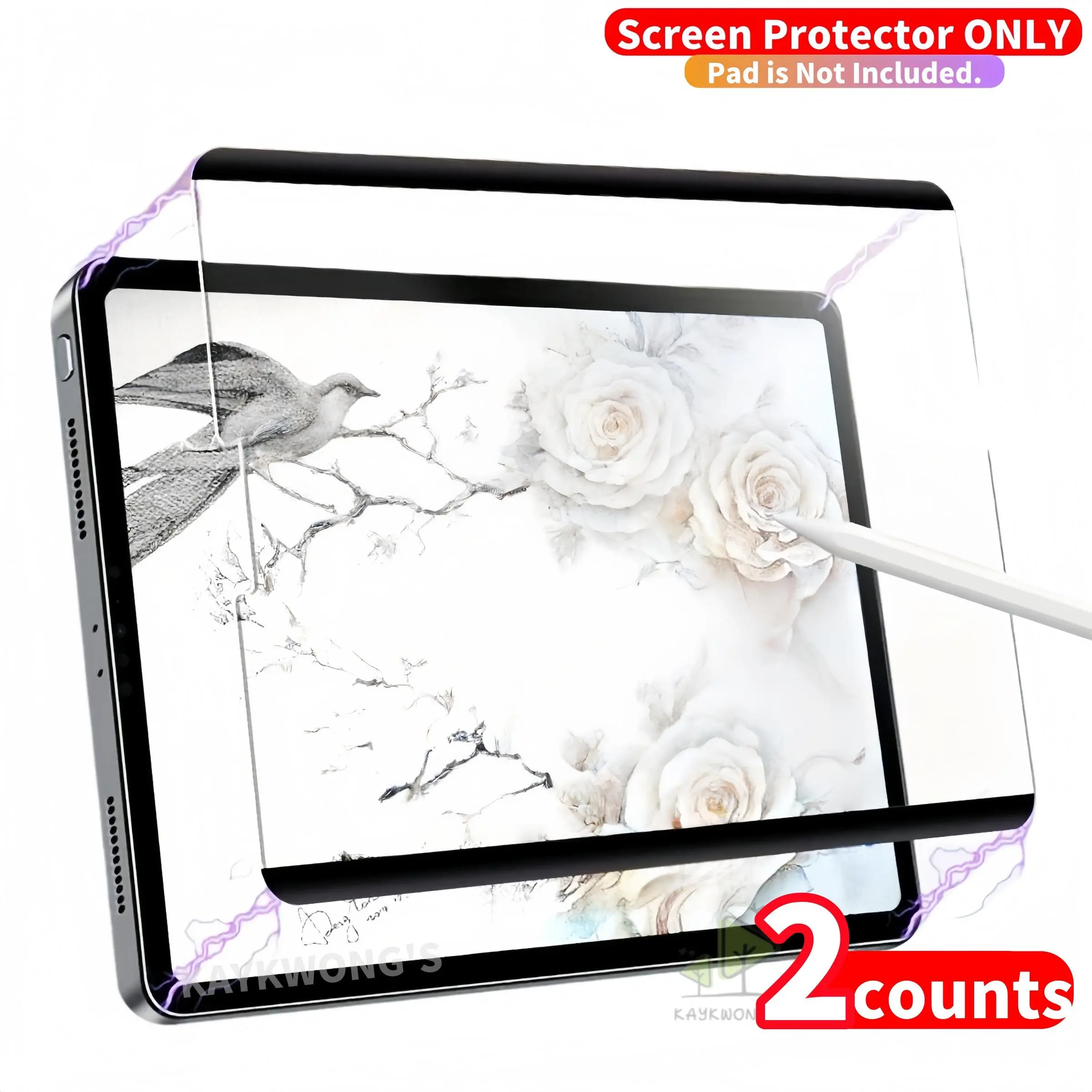 2-Pack Matte Texture Magnetic Removable Paper-Like Screen Protector Film for iPad PRO/AIR Series Tablet, Thin Touch Screen Reduces Pen Wear, Anti-Glare, Reusable, Washable Surface