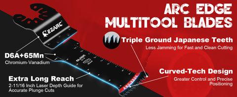 1-1/4 in. Arc Edge Oscillating Multitool Blades For General Purpose,Mixed Standard+Extra Long Cutting