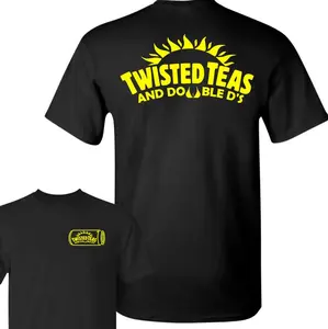 Twisted Teas and Double D's Full-Color Unisex Tee for Men & Women Funny Drinking Shirt Casual Cotton Party Wear Fabric Menswear