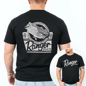 Ranger Boats Fishing Shirt, Vintage Bass Fish Graphic Tee, Outdoor Boating and Fishing Shirt for Men, USA Fishing Gift Tee