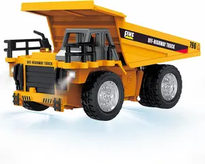 1/64 RC Dump Truck,Mini Dump Truck,Rechargeable Remote Control Truck Toy with Light, RC Construction Vehicles openable door release pressure car