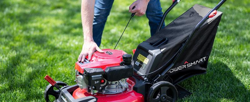 PowerSmart Lawn Mower Gas Powered, 18-Inch 144cc Engine 3-in-1 Walk-Behind Push Lawn Mower, Oil Included,SpringTok (DV8618P)