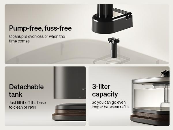 PETLIBRO APP Monitoring & Cordless Cat Water Fountain,Cordless Cat Fountain Battery Operated, App Monitoring 3L/101oz Dockstream 2 Pet Water Fountain with Stainless Steel Tray, 5GHz WiFi Dog Water Bowl Dispenser