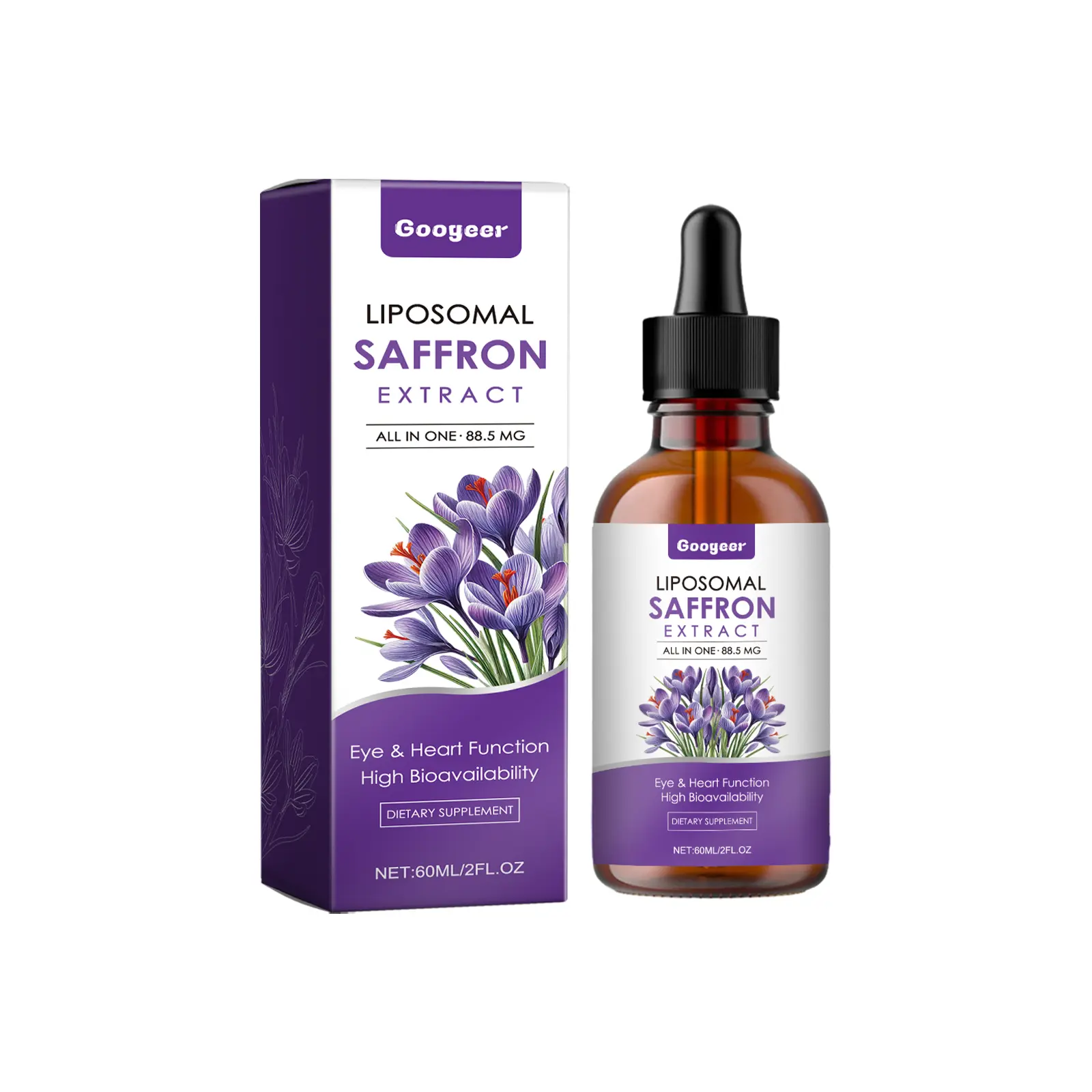 Googeer Liquid Saffron Herbal Supplement Drops, Dietary Supplement Googeer Liquid Saffron Herbal Supplement Drops, Dietary Supplement