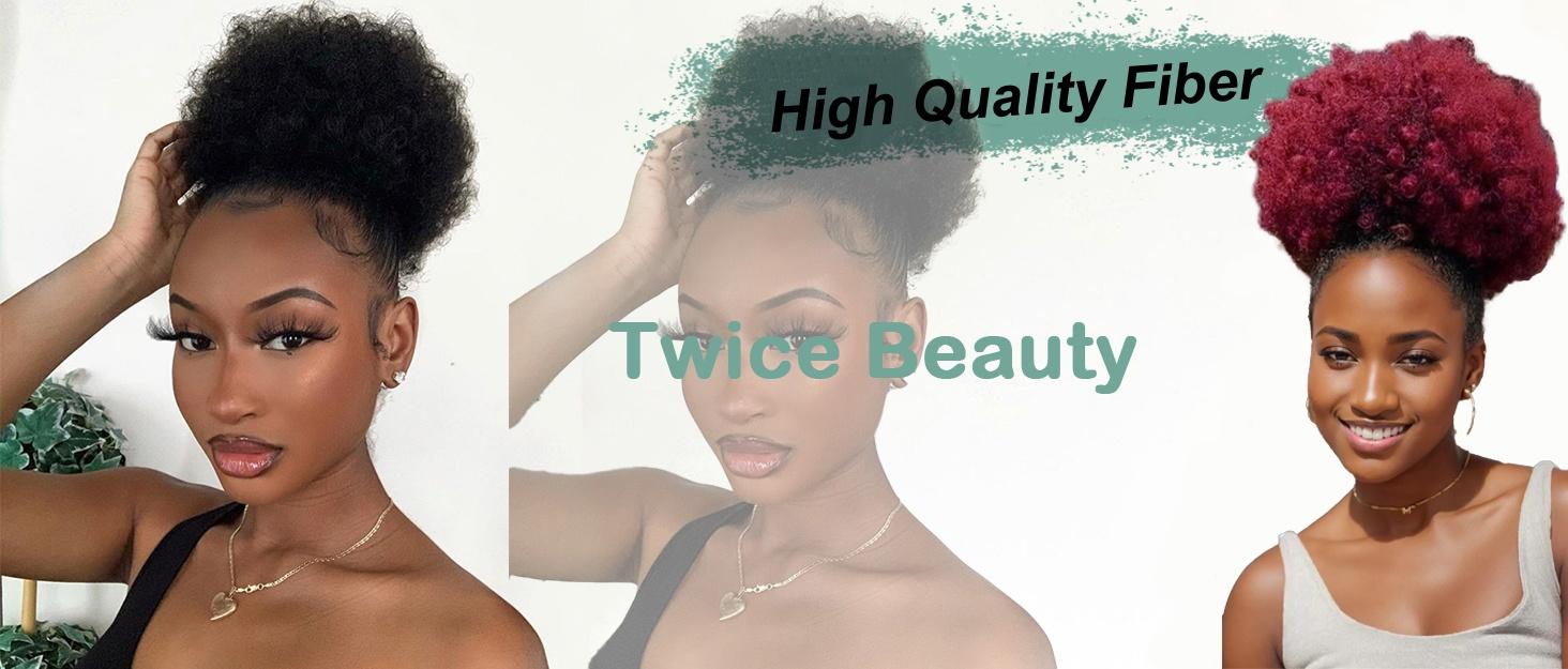 Afro Puff Drawstring Ponytail Extension for Black Women 9A 