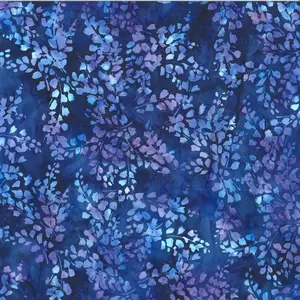 Fabric Hoffman Sapphire Leaves Bali Batiks by the Quarter Yard W2607H-230