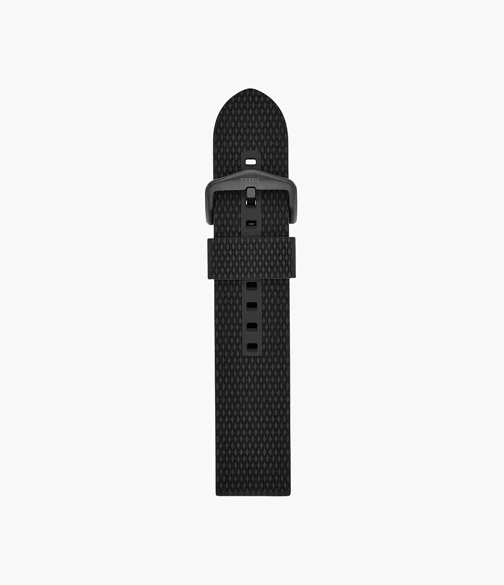 Fossil Men's 22mm Black Silicone Watch Band