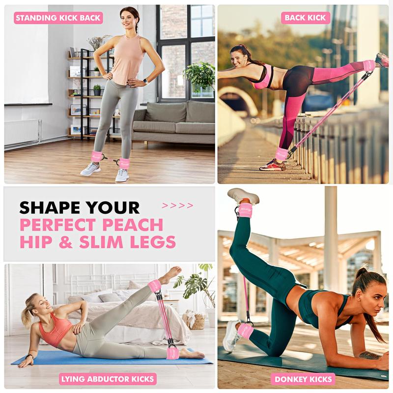 Ankle Resistance Bands with Cuffs, Ankle Bands for Working Out, Ankle Weights for Women, Glutes Workout Equipment, Ankle Strap for Legs and Butt, Exercise Equipment Home Gym,Best Valentine's Day Gifts for Dads/Moms/Boys/Girls，TikTokShopBlackFriday