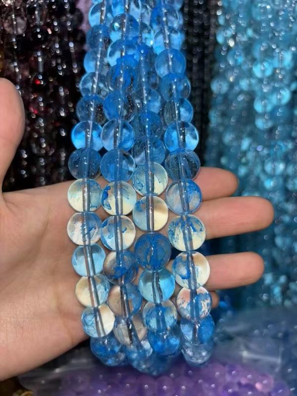 【A001 】DIY 14mm 40pcs Glass Beads Regular Crystal Beads Natural Semi-finished Versatile Bracelet Necklace Making Beads Making