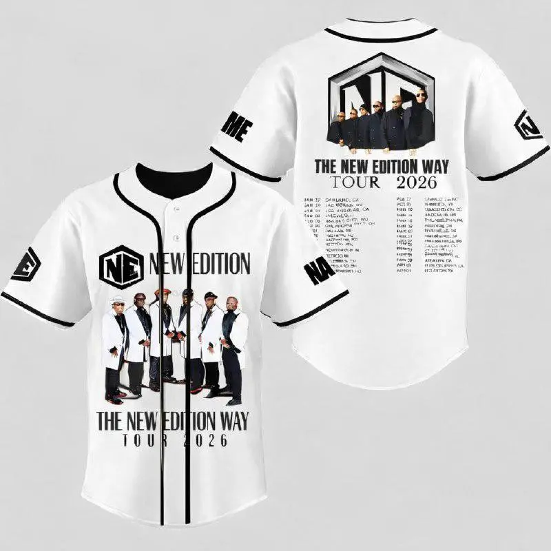 The New Edition Way Tour 2026 Baseball Jersey, New Edition Jersey, NE Concert Merch Shirt Baseball Jersey Shirt