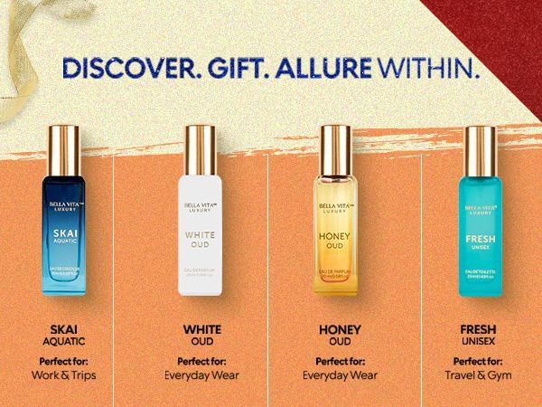 Honey Oud Unisex Fever by BellaVita Luxury | Perfume Combo Gift Set | 100 ml + Unisex Gift Set 4×20 ml | Honey Oud, Skai Aquatic, Fresh, White Oud & Honey Oud (mini) | Long Lasting Eau De Parfum | Vegan & Cruelty Free