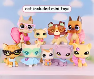15 Pcs Mini Accessories Set for Mini Action Toy Pets with Bobble-head,Include Collar Necklace Dress Glasses(B47)