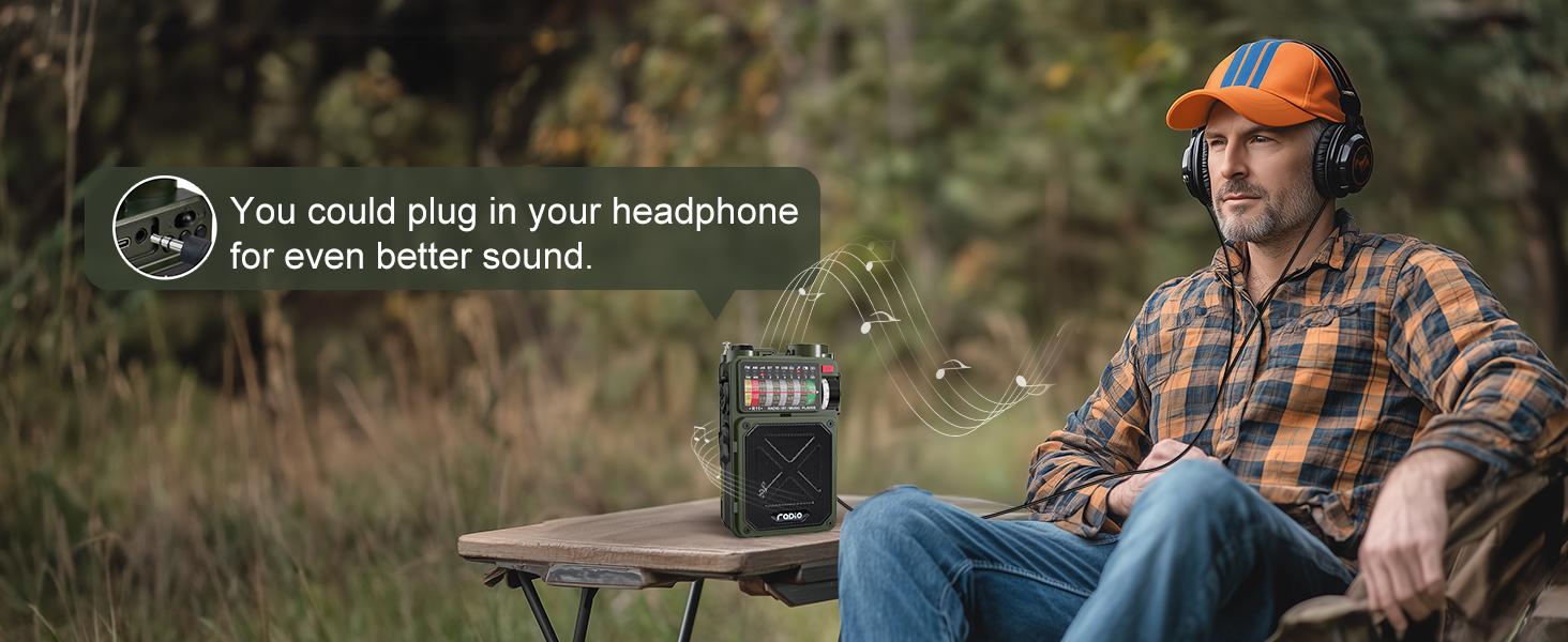 4000mAh NOAA Weather Emergency Radio, AM/FM/WB/SW, Bluetooth, Flashlight, SOS & Solar Power for Hurricane Preparedness & Outdoor Survival Springtok Audio Portable winter storm