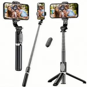 40" Selfie Stick Tripod with Wireless Remote – 360° Rotating Expandable Phone Tripod for iPhone & Android