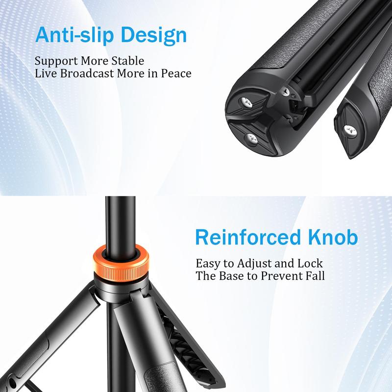 61" Portable Phone Tripod Stand & Selfie Stick Combo with Wireless Remote – Enhanced Stability for Travel, Vlogging, Compatible with iPhone 16/15/14/13 & Android Smartphones