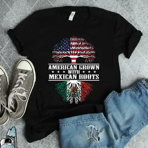 American Grown Mexican Roots Shirt, Mexico Shirts, Mexico Gifts, America and Mexico Flag Heritage Gift TShirt