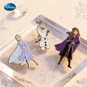 1PC Disney Frozen Princess Pin Officially Licensed Collectible Cute Gorgeous Gown Dress Elsa Anna Olaf Anime Brooch Backpack Decoration Jacket Lapel Anti-Rust Exquisite Alloy Enamel Gift