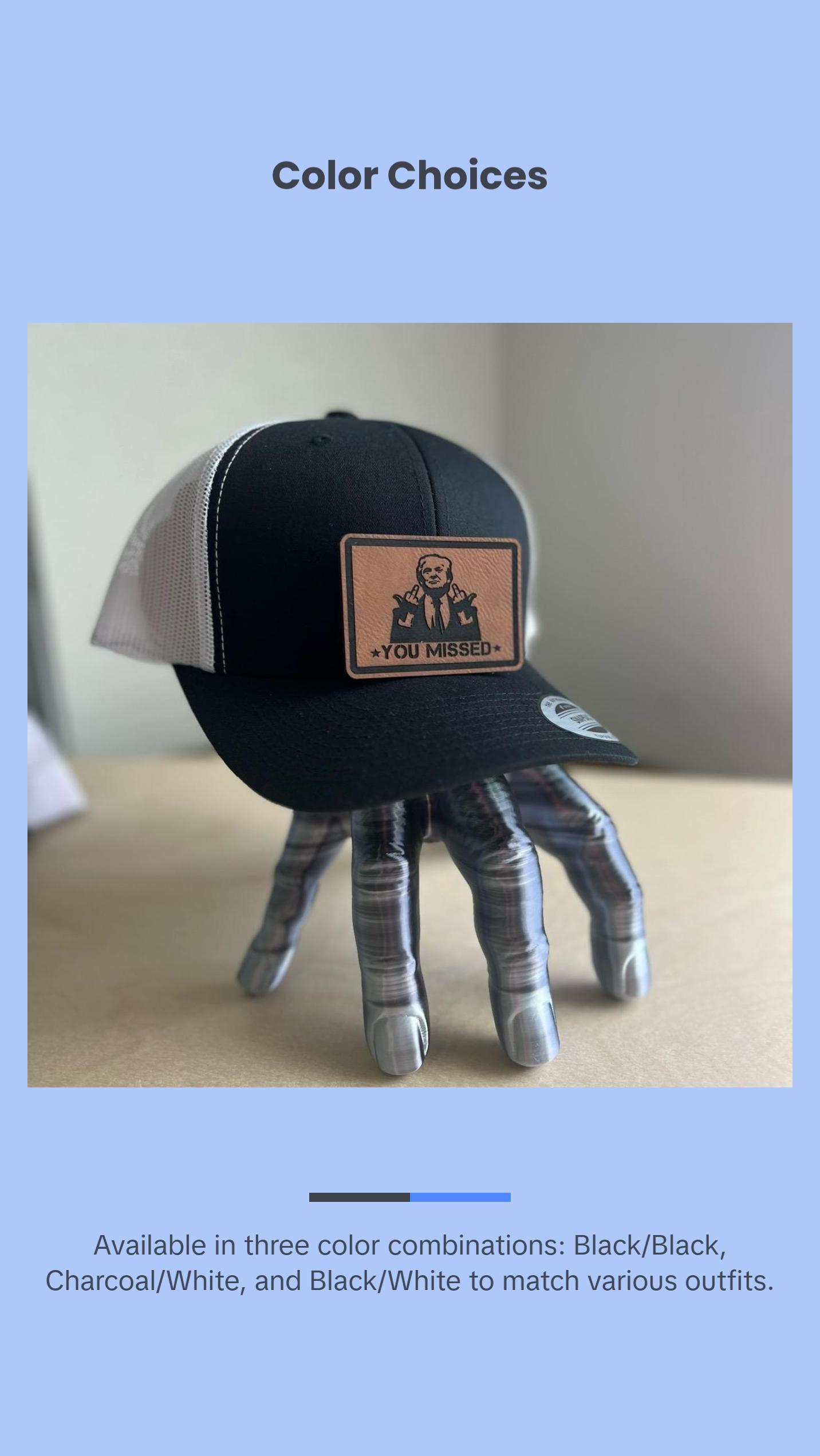 You Missed Trump 2024 SnapBack Hat leather patch